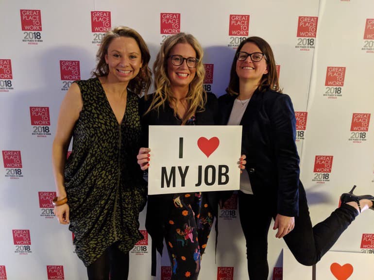 Envato team at Great Place To Work awards night 2018