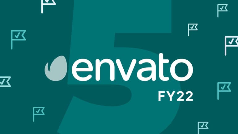 Envato FY22 Top 5 Milestones Graphic