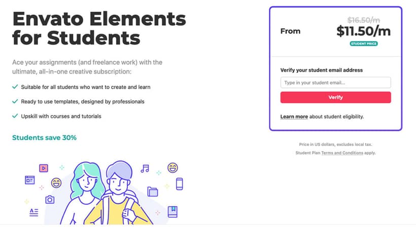 Envato Elements for Students