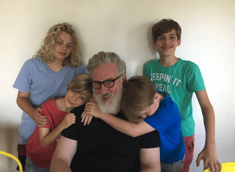 Ben Askins and family at home in NSW