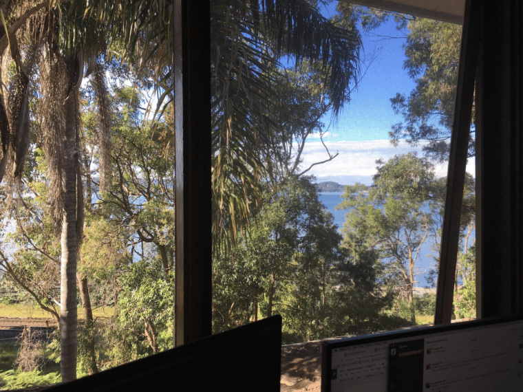 The view from the home office of Ben Askins on the NSW Central Coast