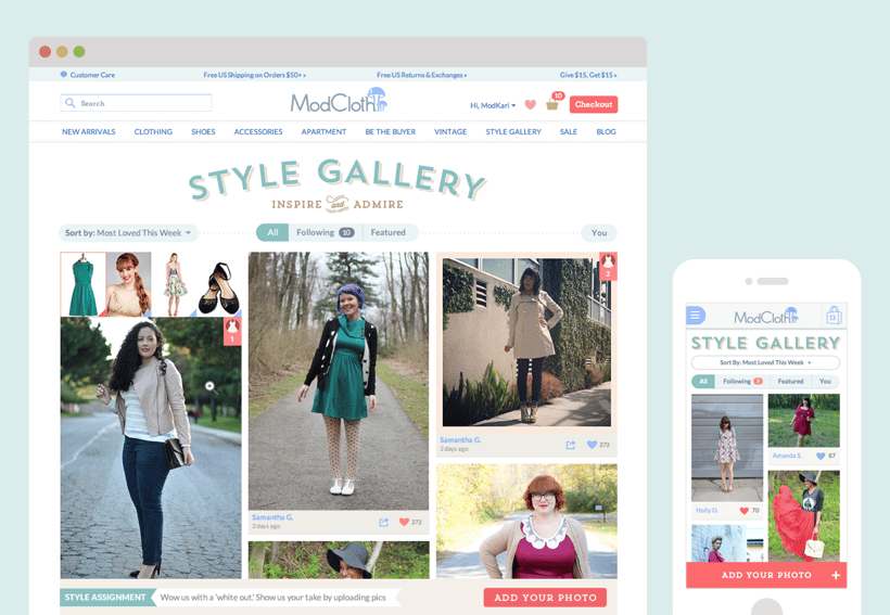 Marketing Trends 2022 - More Customer-Driven Content Marketing - ModCloth User Style Gallery