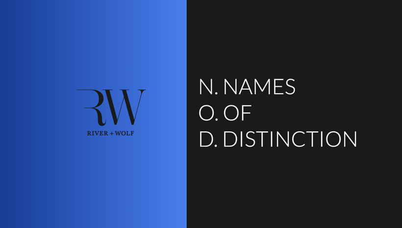 River + Wolf - names of distinction