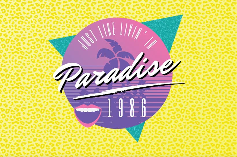 1980s Beach Party Logo Design by wingsart