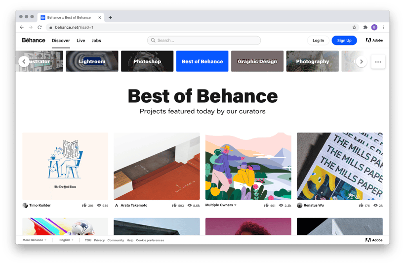 Behance - Adobe's online platform for showcasing and discovering creative work