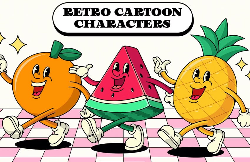 retro cartoon characters